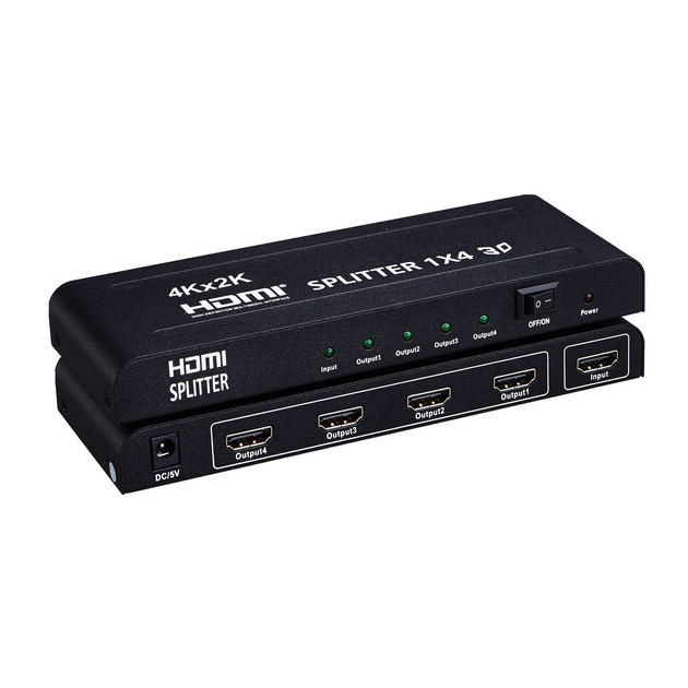 4-Port HDMI Splitter for Security Cameras - 4K Supported