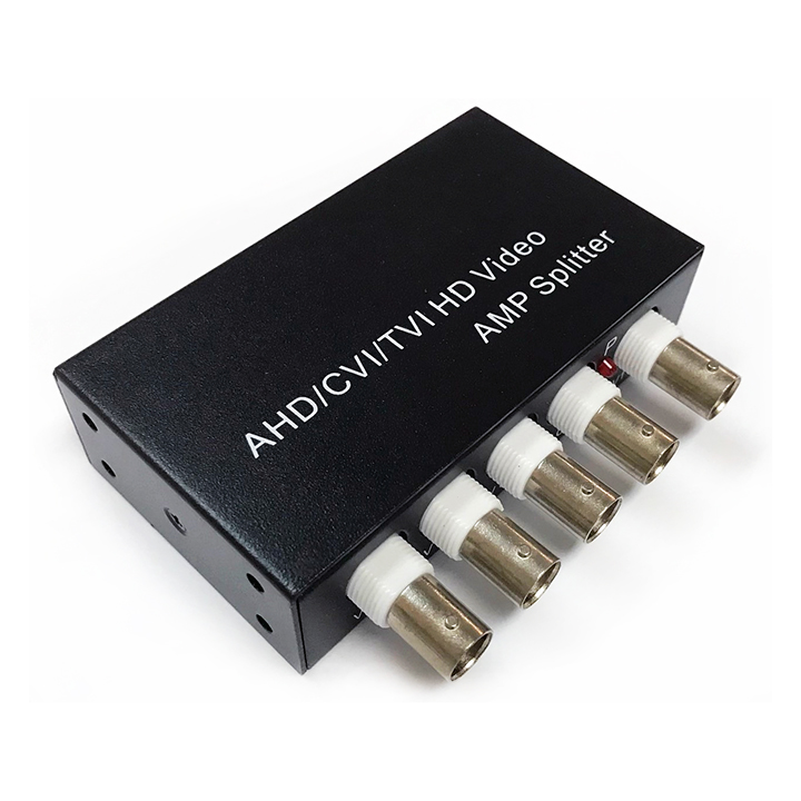 Wouueso Splitter Video 1 In 4 Out Per Segnale AHD/CVI/TVI – Distributore Coassiale HD Con BNC, Nero