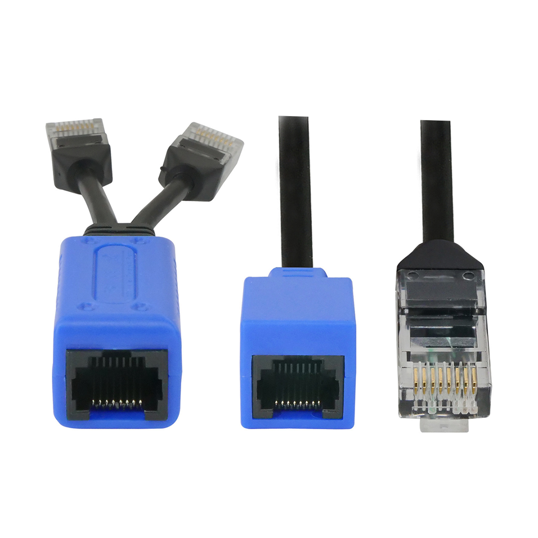 POE Splitter 2-in-1 network cabling connector three-way RJ45