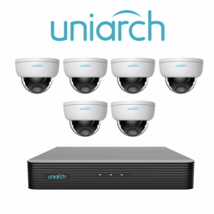 EL-UNI8064VD Uniarch Complete 4MP 8 Channel IP Dome Camera System with 6 Cameras