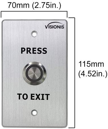 Visionis VIS-7003 Small Green Request to Exit Button For Door Access Control 