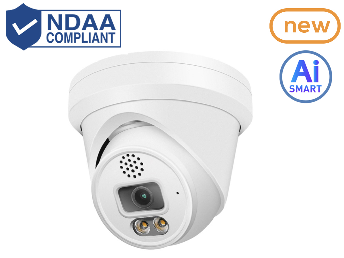 TI-NC428DL-XDA-28 Freedom 8MP ColorVue IP Turret Eyeball Dome Camera with 2.8mm Fixed Lens, NDAA