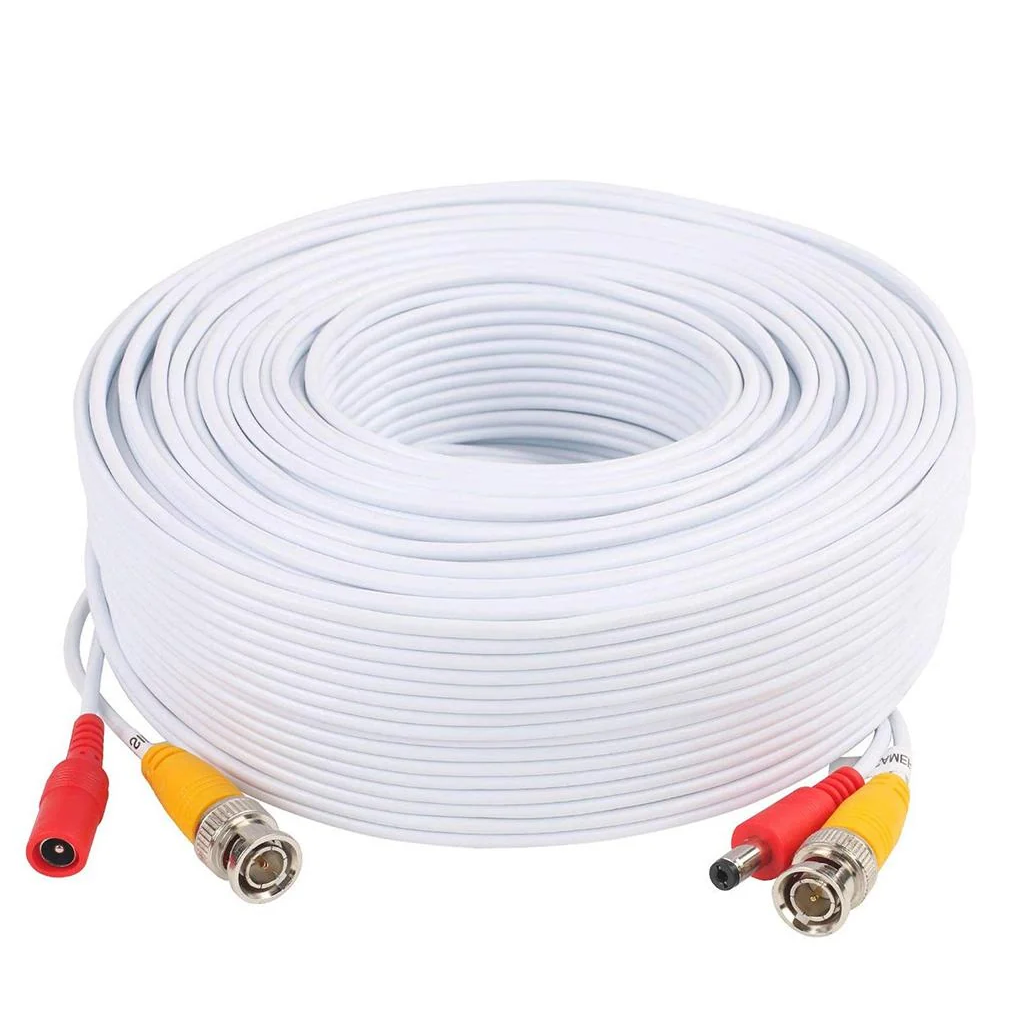EL-PT60MS Mini Siamese Pre-Made 60 Foot HD BNC CCTV Cable, Up to 5MP