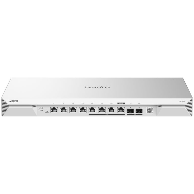 Lysora LR1500XS Rack Mountable 10 Port Router, 8 PoE, 2 SFP Uplink